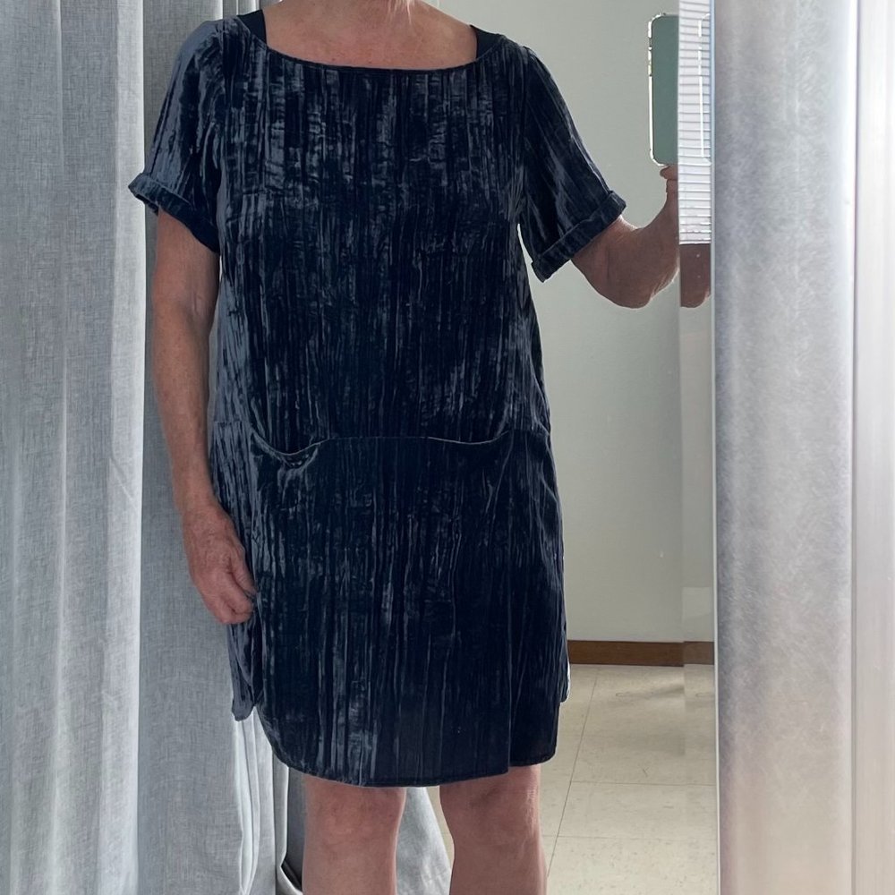 Floreat Crushed Blue Velvet Dress Size M/P